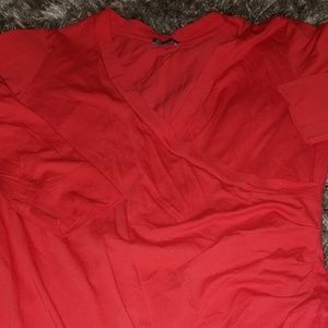Red Faux WrapTop